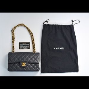 SOLD ❌ Authentic CHANEL Navy Caviar Flap Bag 2.55